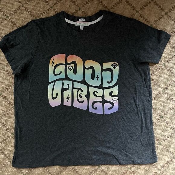 P.J. Salvage lounge set rainbow cool vibes NWOT M - Picture 12 of 16